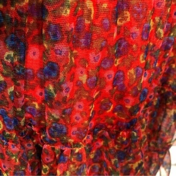 Boden Rocket Red Ruffle Tulle Midi Skirt – Size 14 – NWT - Picture 13 of 14